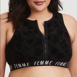 Femme Torrid black lace sports bra